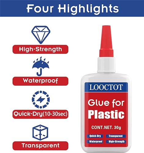 Image of 30g Plastic Glue,Adhesive for Legos&Miniatures,3D Printing,Toy Car,ABS,PVC;Super Instant Glue Bonding Between Plastics, Waterproof Clear