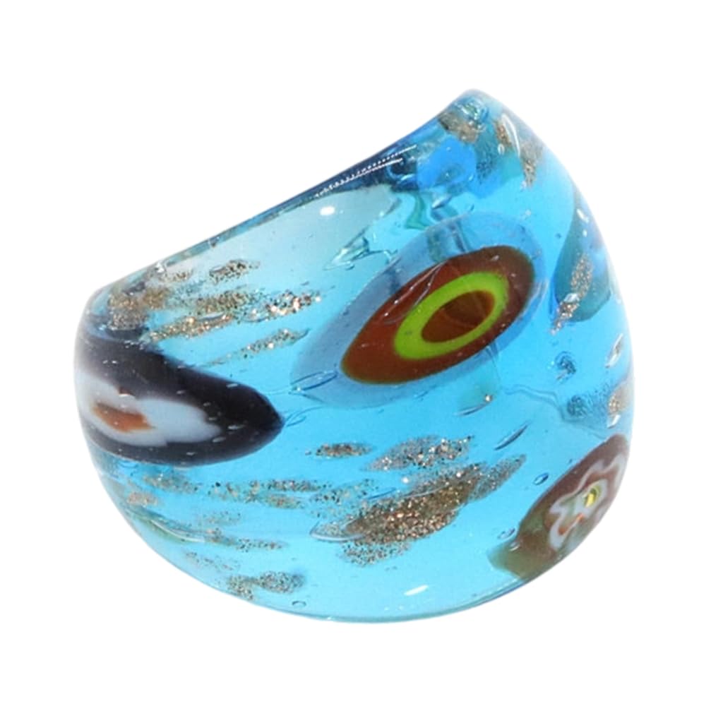 GMBYLBY Elegant Ethnic Styles Glass Rings Handmade Colorful For Everyday Wear And Special Occasions