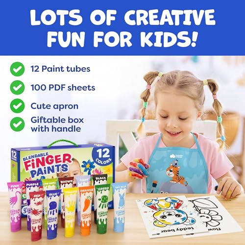 28% Off Washable Finger Paints for Toddlers - 12 Non-Toxic Colors - Image 7