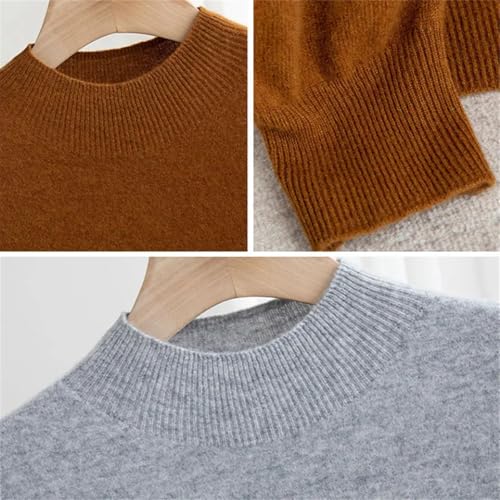 Men's Half High Collar Knitted Sweater Business Classics Loose Casual Warm Wool Sweater Solid Pullover2