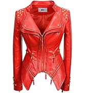 Fashion SX Women's Punk Studded Faux-alligator Print Pattern PU