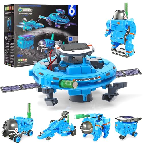 stem 6-in-1 education solar power robots toys for boys age 8-12 cool ideal gifts for boys building toys science kits robotics set stem project gifts for 8 9 10 11 12 years old boy girls teens