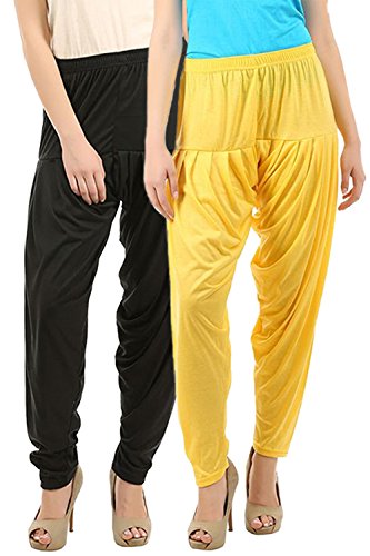 Image of Buy That Trendz Womens Patiala Pants Combo Pack of 2 Viscose Dhoti Patiyala Salwar Harem Bottoms Pants
