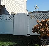 WamBam Traditional 6 by 4-Feet Premium Vinyl Arched Vinyl Gate with Powder Coated Stainless Steel Hardware