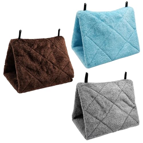 LQDXZQ Bird Bed Bird Hammock Bird Nest 3-Piece Set in for Multi-Bird Households and Breeders Winter Warmth Protection and Stress Relief Hiding Durable Material Construction