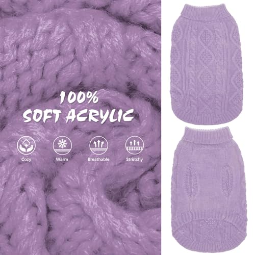 Image of BINGPET Dog Sweater for Large Dogs, Turtleneck Knitted Clothes