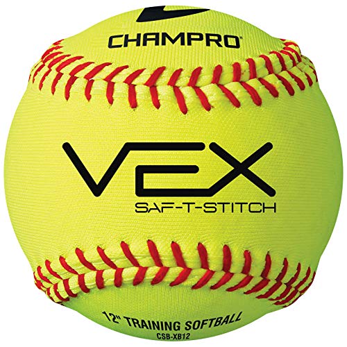 CHAMPRO 12" Vex Practice Softball, Optic Yellow, CSB-XB12