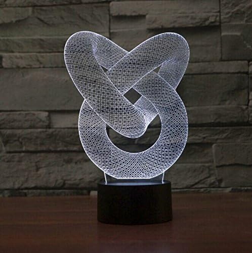 SUAVER RGB 3D 7-Color Gradual Changing LED Touch Switch Visualization Illusion Atmosphere Light Desklamp Nightlight Home Decoration Household Lights