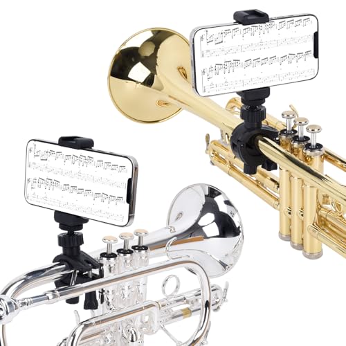 Adjustable Trumpet Phone Lyre, Low Brass Lyre for trumpet,cornet,Fits of 99.9% of Smartphones