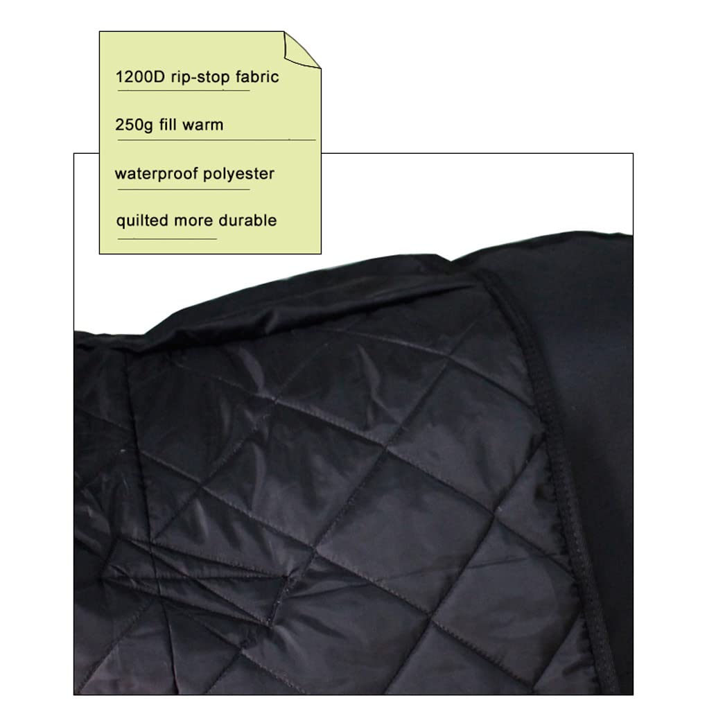 Coperta invernale impermeabile per cavalli, verde scuro, 250 g, per cavalli Shetland, pony, resistente e accogliente, con collo standard, 1200D