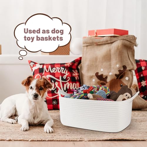 Image of OIASKET Gift Basket Empty with Handle, Small Woven Baskets for Gifts Empty | 13.6 inchx10 inchx5.9 inch, Baby Shower Toy Storage Baskets, Dog Toy Storage for Organizing, with Gift Bag Ribbon Tissue Paper
