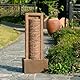 Teamson Home Garten Outdoor Brunnen Hoher Wasserfall mit warmen LED-Lichtern, Layered Rock Design, Robustes Polyresin, braunes Finish