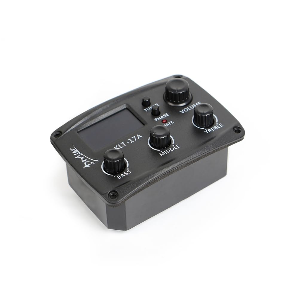 Generic Acoustic Guitar Pickup, LCD Display with 4-band EQ, Compatible with Acoustic & Classical Guitars, Black