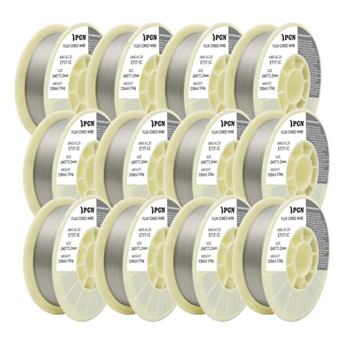 PGN Flux Core Welding Wire E71T-1C .045' – 33 lb Spool | Gas-Shielded MIG Wire for Mild Steel |...