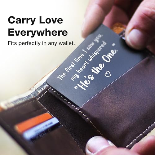 Engraved Wallet Card for Husband – Romantic Gift for Him, Anniversary, Birthday, Valentine’s Day, Wedding, Love Note from Wife, Husband Gifts, Boyfriend Gift, The One Keepsake4