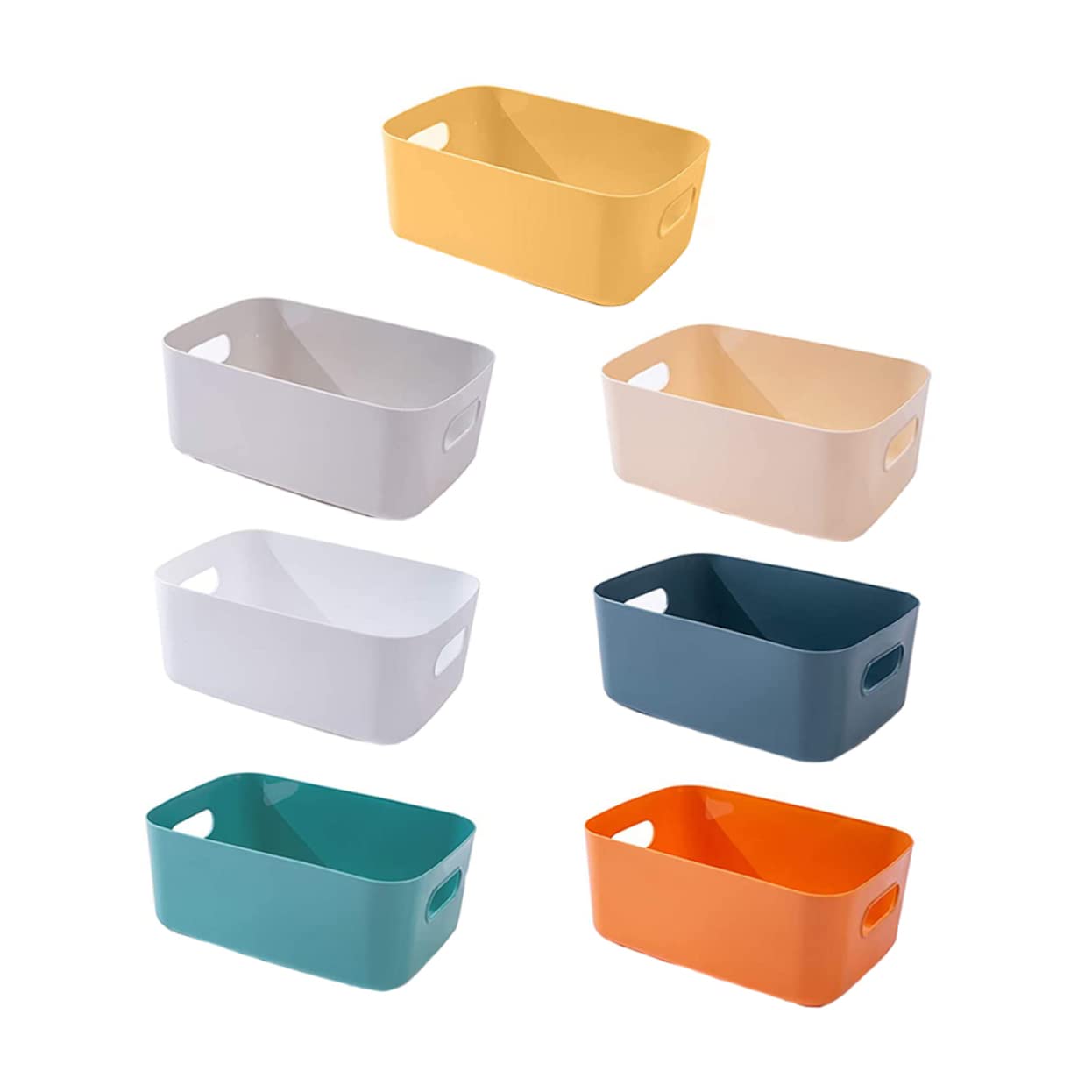 Cabilock 7piezas Cestas De Almacenaje De Plástico Para Cocina y Organizador De Despensa Cestas Multifuncionales De Para Ropa Juguetes y Comida
