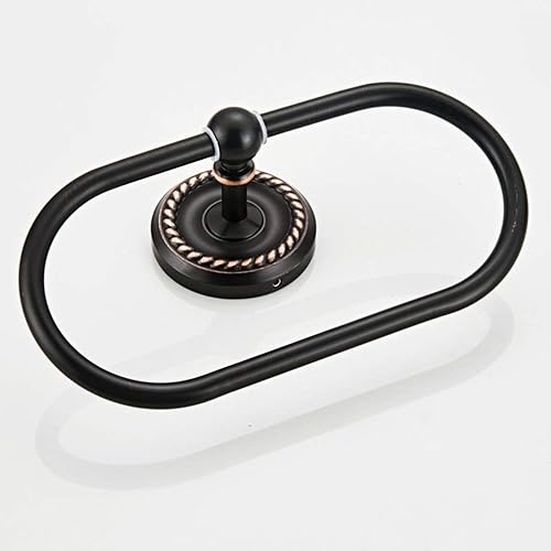 Miniatura 4 de Anillo de toalla retro de metal, toallero negro, toallero, soporte para toallas de baño, soporte para toallas de montaje en pared, toallero