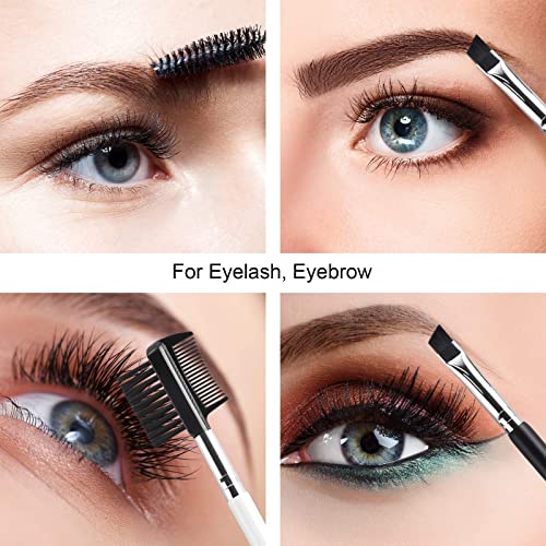Cpsun Make Up Brushes Eyebrow Brush Eyelash Comb Makeup Brushes Dual Ended Angled Brush Spoolie Brush 2 In 1 Lash Eyebrow Brush Set Makeup Tool #TOP1