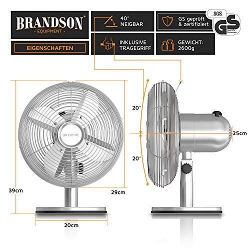 Brandson-Tischventilator-Design-Retro-Ventilator-mit-3-Geschwindigkeitsstufen-mobiler-Luefter-Oszillation-80-Neigungswinkel-ca-40-Robustes-Voll-Metallgehaeuse-Modell-2021-Silverline