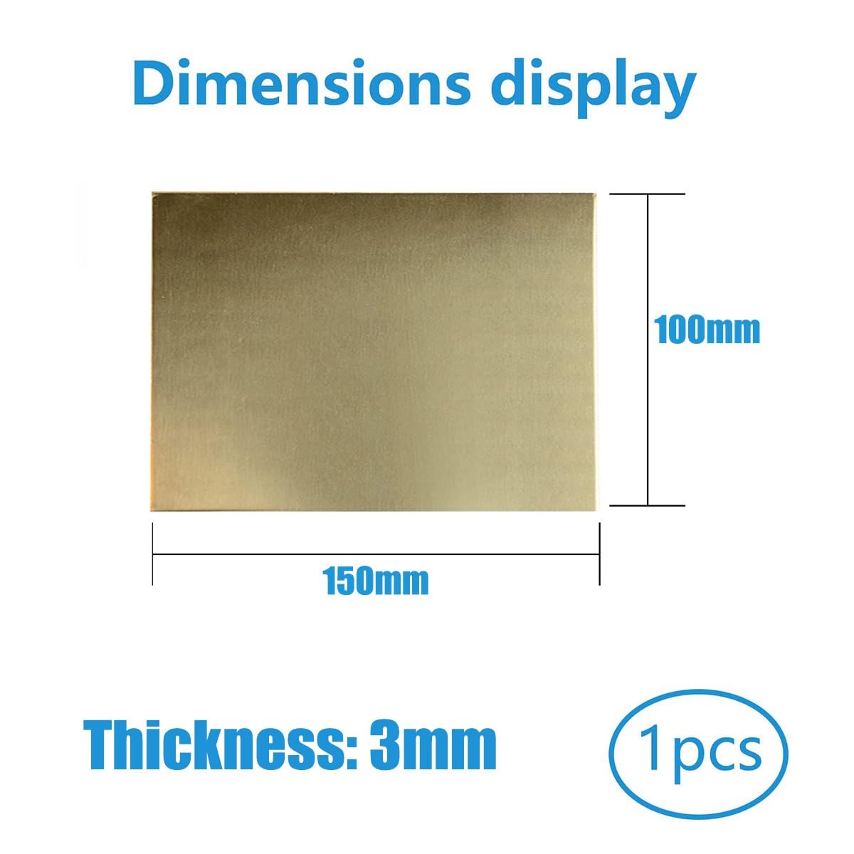 OEVXZDCIR Brass Sheet Thickness 3mm Brass Plate Cuts Metal Sheet Material for DIY Projects Electrical Engineering Crafting(3 * 100 * 150mm)