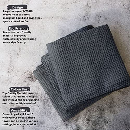 Pagnanno-Hotel Quality Waffle Weave Tea Towels, Professional Cotton 45x70cm, Absorbent Fast Drying Dish Towels - Image 4