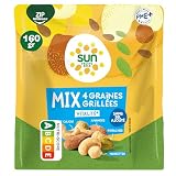 SUN - Mix Grillé Vitalité - 4 Graines Grillées - Amandes, Noix de Cajou, Noisettes, Pistaches - 160 g