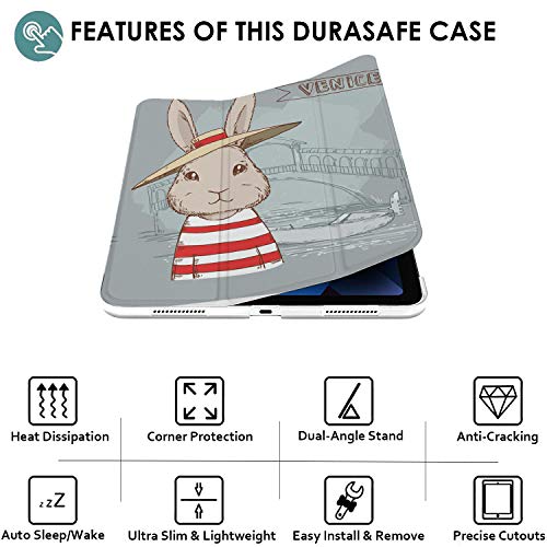 Image of DuraSafe Cases for iPad PRO 11 Inch 2 [ Pro 11 2nd 2020 ] Generation A2228 A2068 A2230 MY232HN /A MXDC2HN /A MXDE2HN /A MY252HN /A MXDD2HN /A Ultra Slim Smart Auto Sleep /Wake Printed PC Cover - Bunny Hat