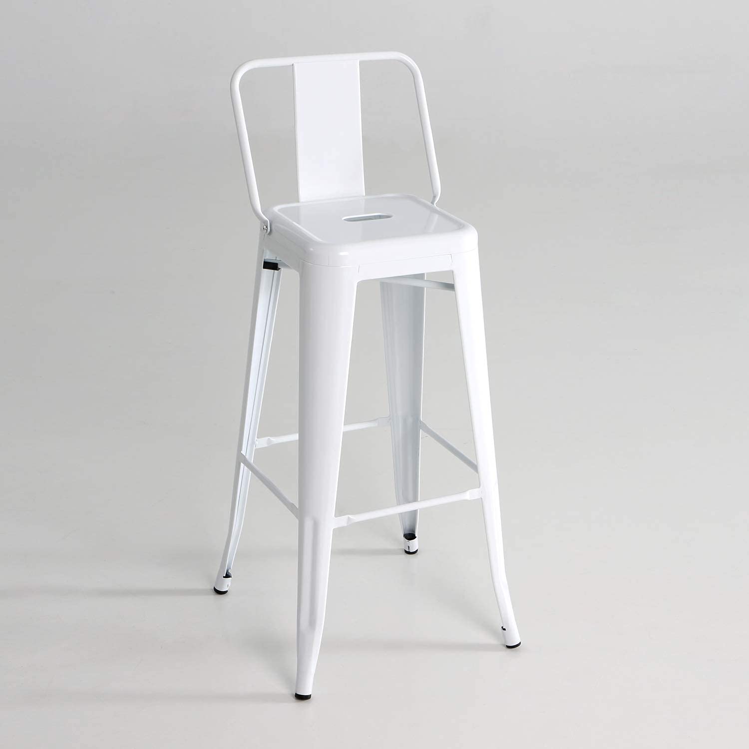 Kit Closet 5020519020 - taburete alto de metal con respaldo, blanco, 95 x 43 x 43