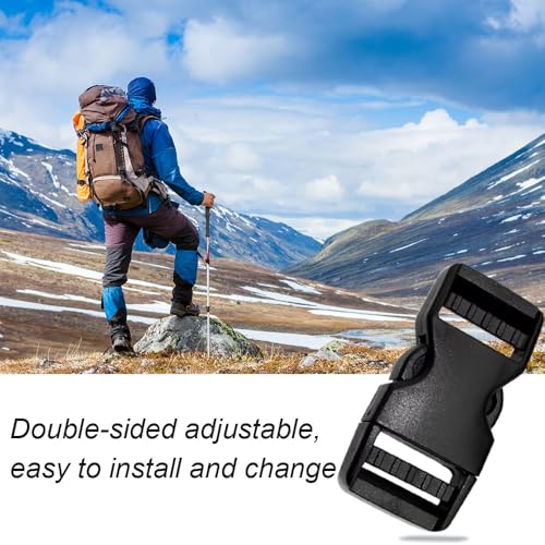 Aeuezxx Steckschnallen, 4 Stück Plastik Steckschnallen, 25 mm Schnellverschluss-Schnallen, Seitliche Schnallen, Rucksackschnalle, Verstellbare Kunststoff-Schnallenclips