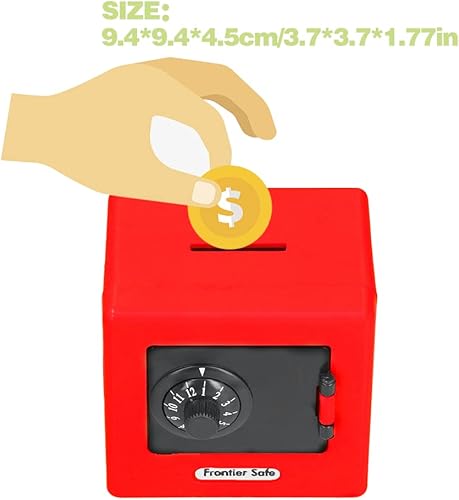 Miniatura 5 de BORDSTRACT Alcancía para niños, alcancías de dinero para niños con estuche de almacenamiento con bloqueo de código, ahorro de dinero en monedas,