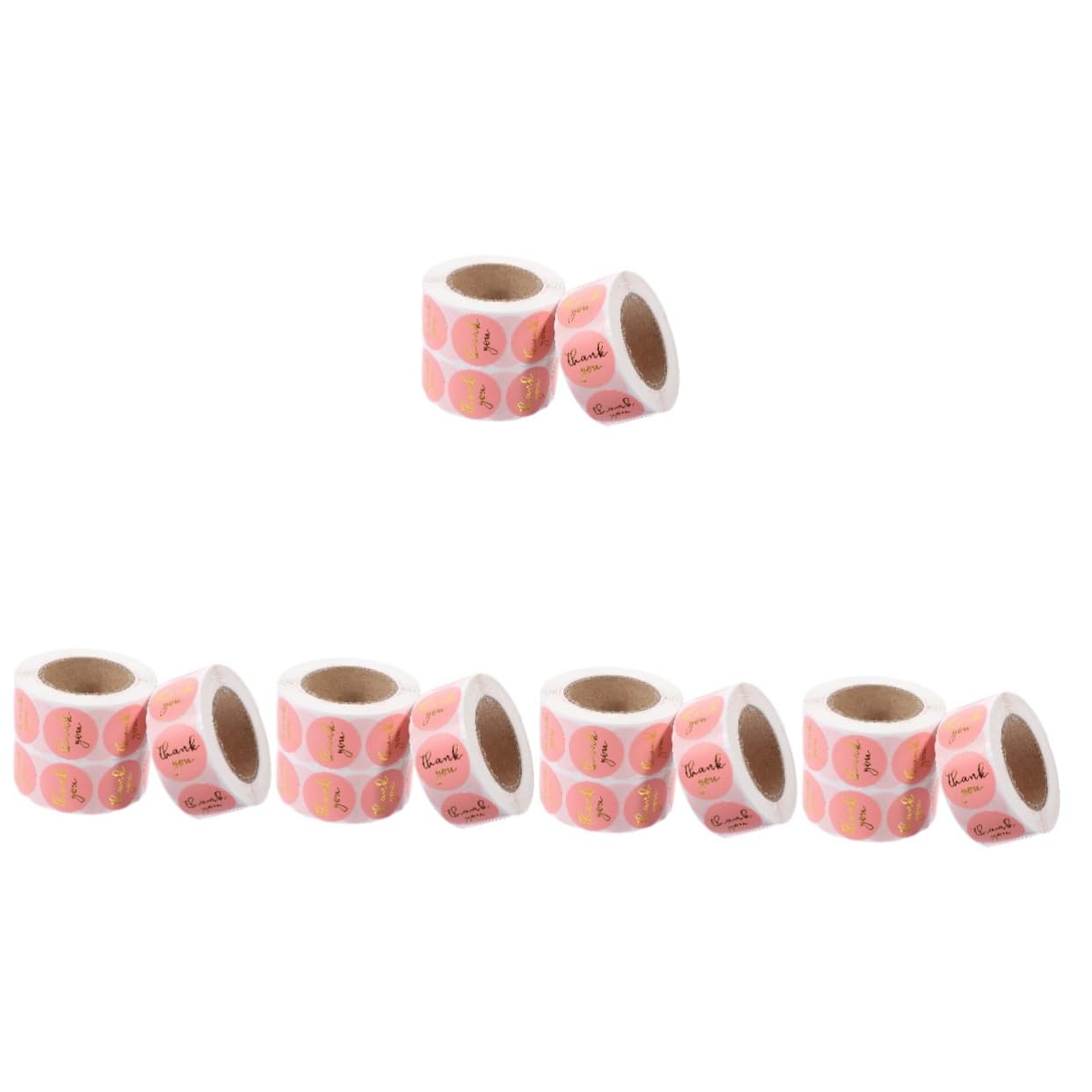 5 Set Carta Adesiva Adesivi Estetici Adesivi D'oro Etichetta Etichette Libri e Per Libri Grazie Piccola Piccoli Di Ringraziamento Rosa 3 * 5