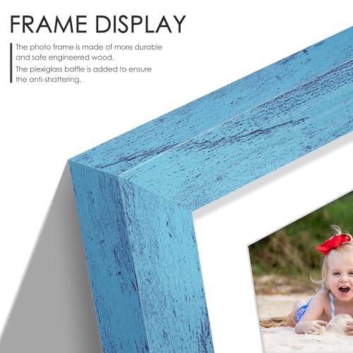 Image of DUENPY 11x14 Collage Picture Frame 4x6 Collage Picture Frame Displays Five 4x6 inch Photos or 11x14 (Without Mat) Wall Decor Wall Hanging or Tabletop Blue