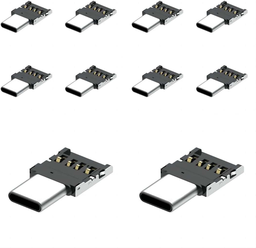 chenyang 10 Pack USB C OTG Adapter USB C Male to USB 2.0 Female Ultra Mini Size Connector Adapter