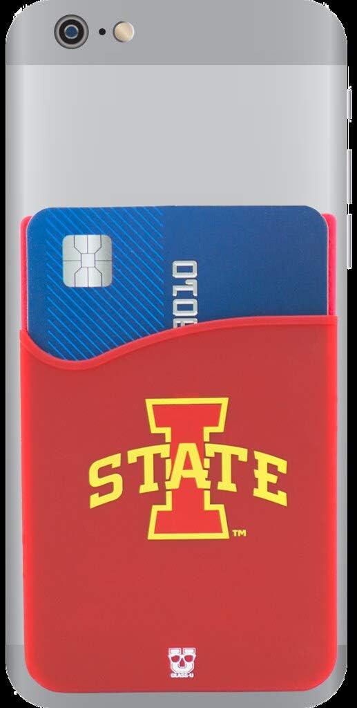Iowa State Cyclones Adhesive Silicone Cell Phone Wallet/Card Holder for iPhone, Android, Samsung Galaxy, & Most Smartphones