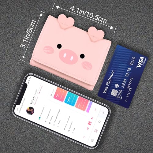 CONISY Cute Wallets for Women, Leather RFID Blocking Small Trifold Wallet with ID Window for Girls and Ladies Womens Wallet4