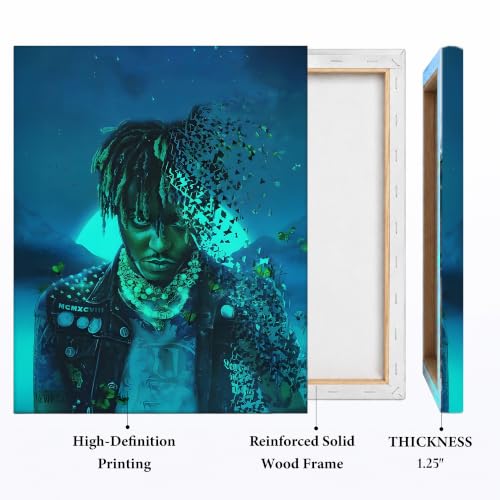 Image of Juice WRLD Canvas Wall Art, Rapper Collage Poster Print, Hip Hop Music Artwork for Bedroom Studio Gaming Room Decor, Vibrant Album Cover Picture Print Framed Music Wall Painting 11X14 inch