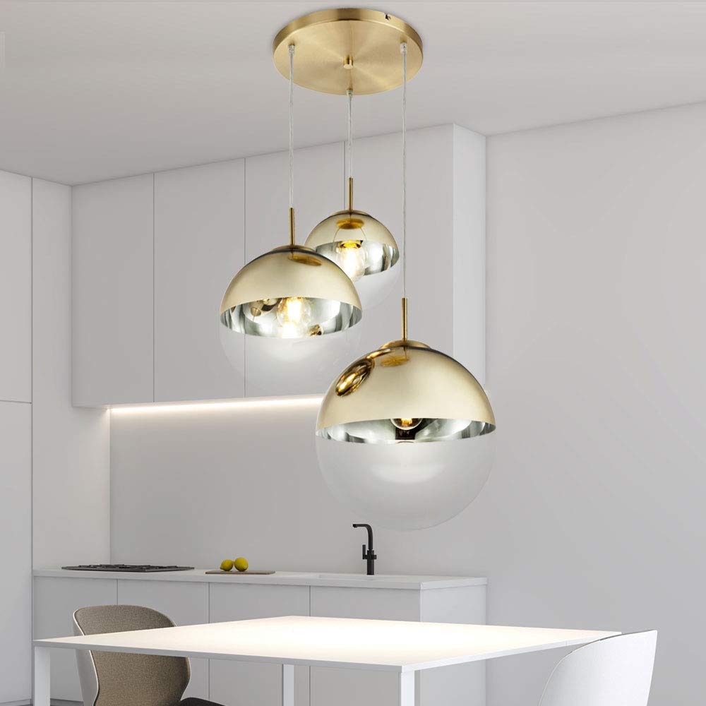 Globo Lampadario A Sospensione Con Paralume In Vetro – Nichel Opaco E Bianco, E27, 60W, 230V