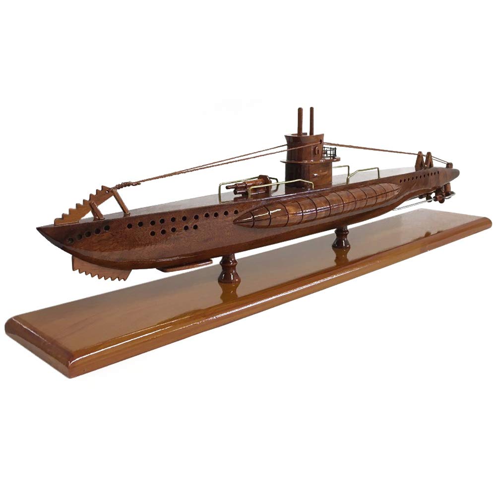 The Wooden Model Company Ltd Natural With Black Or White Detail. Ww11 Submarine U-99 Type Viib U-Boat Executive Mahogany Model.