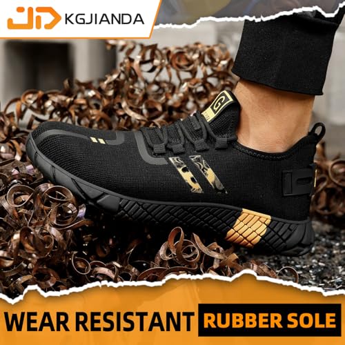 Image of Steel Toe Shoes for Men, Lightweight Safety Work Shoes, Breathable Puncture-Resistant Work Shoes for Warehouse, Factory and Light Construction