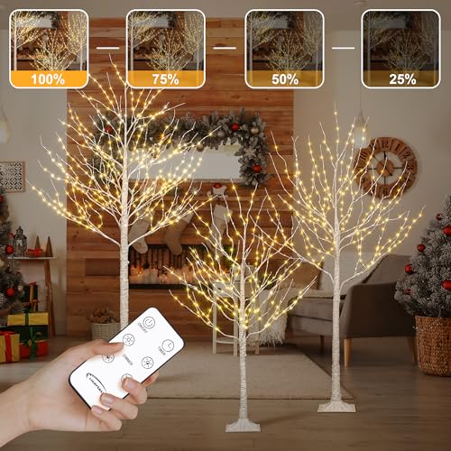 Lightshare-Lighted-Birch-Twig-Tree-with-Fairy-Lights-4FT-6FT-and-8FT-Pack-of-3-Warm-White-for-Indoor-Outdoor-Home-Christmas-Holiday-Decoration Lightshare Lighted Birch Twig Tree with Fairy Lights 4FT 6FT and 8FT Pack of 3 Warm White for Indoor Outdoor Home Christmas Holiday Decoration
