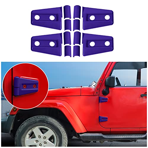 4PCS Door Hinge Covers Protector for 2007-2018 Jeep Wrangler JK 2-Door (Purple)