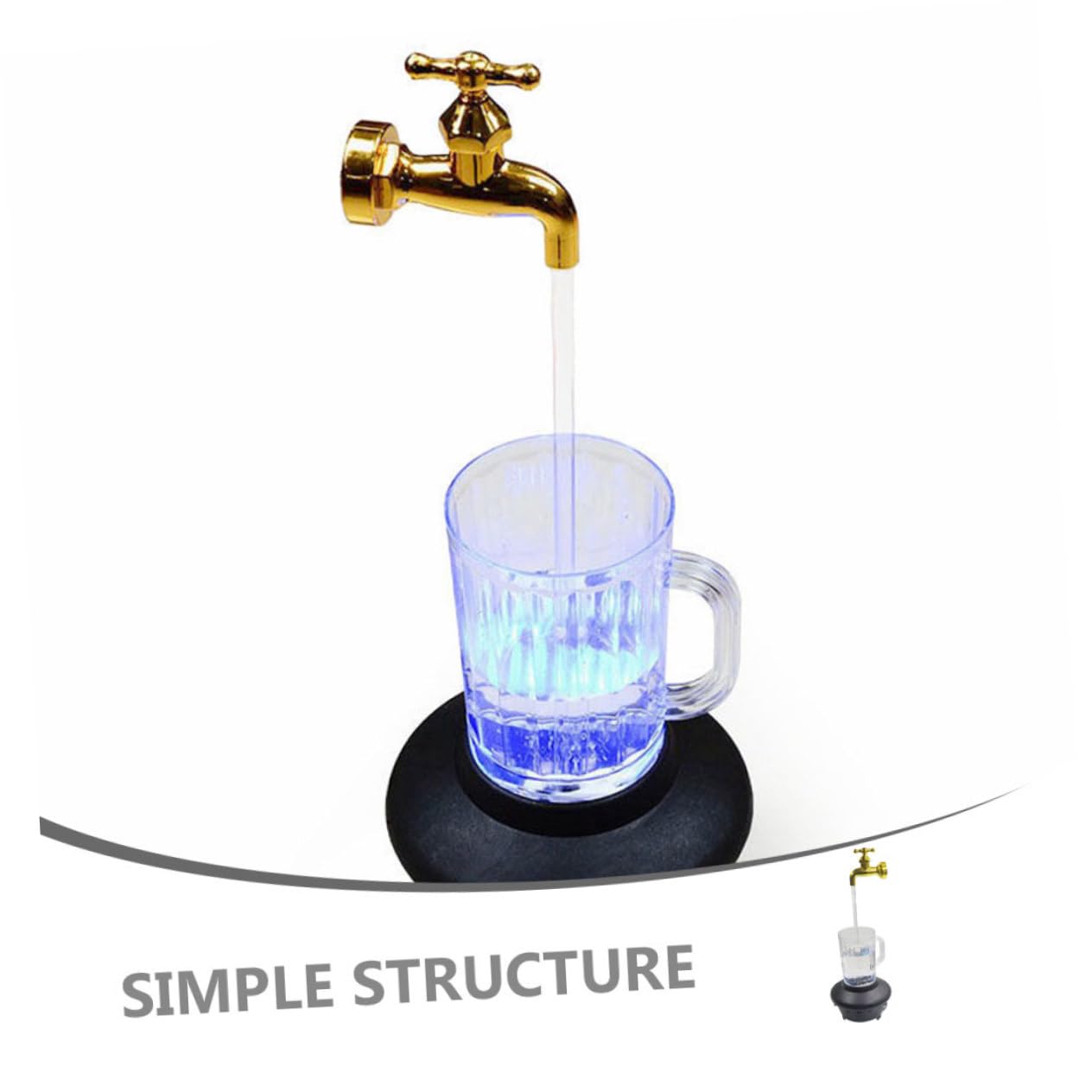 Schwebender Wasserhahn als Springbrunnen Dekoration Unsichtbarer Fließender Auslauf aus Kunststoff Robust und Dekorativ für Garten und Terrasse | 1 Satz, Schlicht Künstlerisches Design, Robust und Schwer zu Zerbrechen, für Kinder