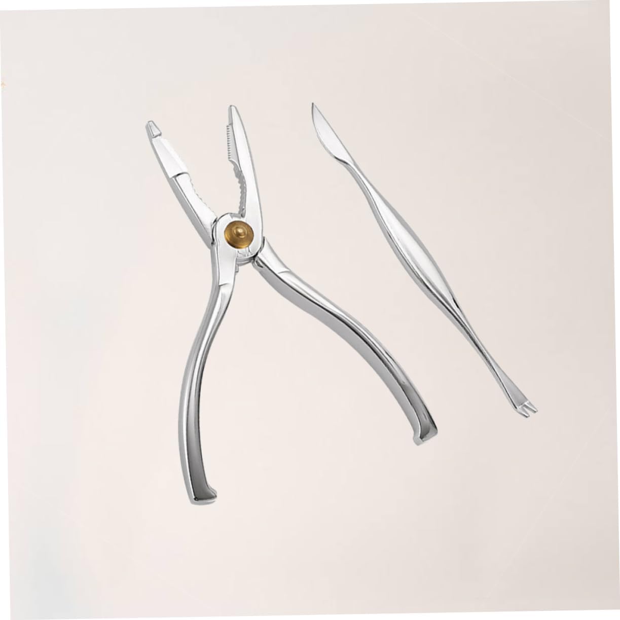 COLLBATH 2-Piece Stainless Steel Crab Tool Set Crab Claw Plier and Peeling Tool for Gourmets Sturdy Kitchen Gadgets for Home Use for Cracking and Eating