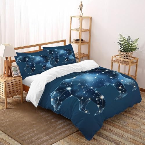Parure de couette constellation 260x220 microfibre anti-plis pour lit