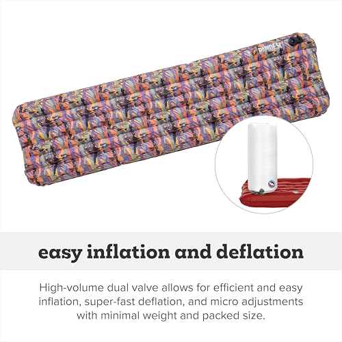 Image of Big Agnes Rapide SL - Insulated Sleeping Pad, Ultralight, All Season Compact Backpacking and Hiking, Pumphouse Sack Included, Zirkel Alpenglow, 25x72 Wide Regular