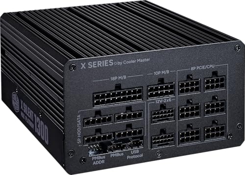 Cooler Master X Silent MAX Platinum 1300 Fully Modular Power Supply 80+ Platinum Certified PSU ATX 3.1 & PCIe 5.1 Ready Low Noise Infineon CoolMOS 15-Year Warranty Black