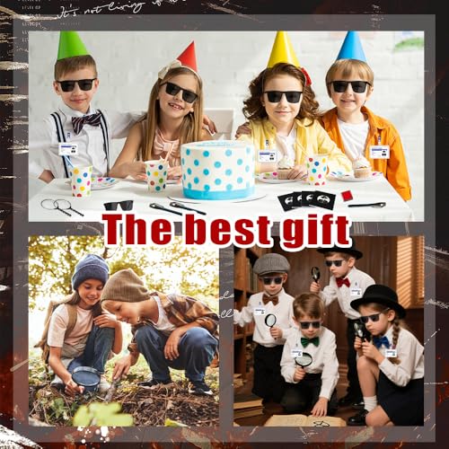 HuaMuDM 60 Stück Detektiv Kindergeburtstag Mitgebsel,Kindergeburtstag Detektiv Rollenspiel,mit UV Stift,Notizbuch, Lupen Spielzeug,Detektivausweis Ausweise mit Clip,Fingerabdruck Stempelkissen