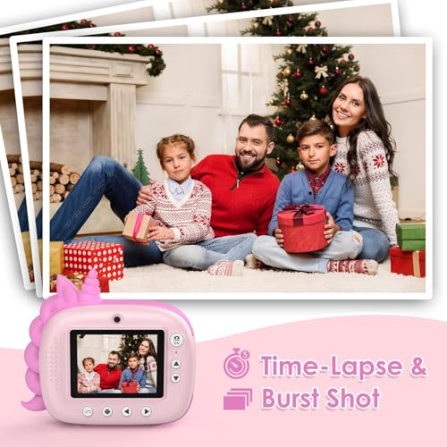 Image of Kids Instant Print Camera for Girls Boys 3-12 Years Old - Selfie Digital Camera with Print Paper, 32G Card, 2.5K Video, Color Pens for DIY - Fun Gift (CAM40)