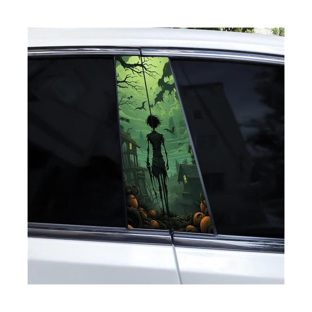 Body Parts 2pcs Halloween Car B-Pillar Stickers Horror Skull Stickers Car Window Pillar Stickers(I)