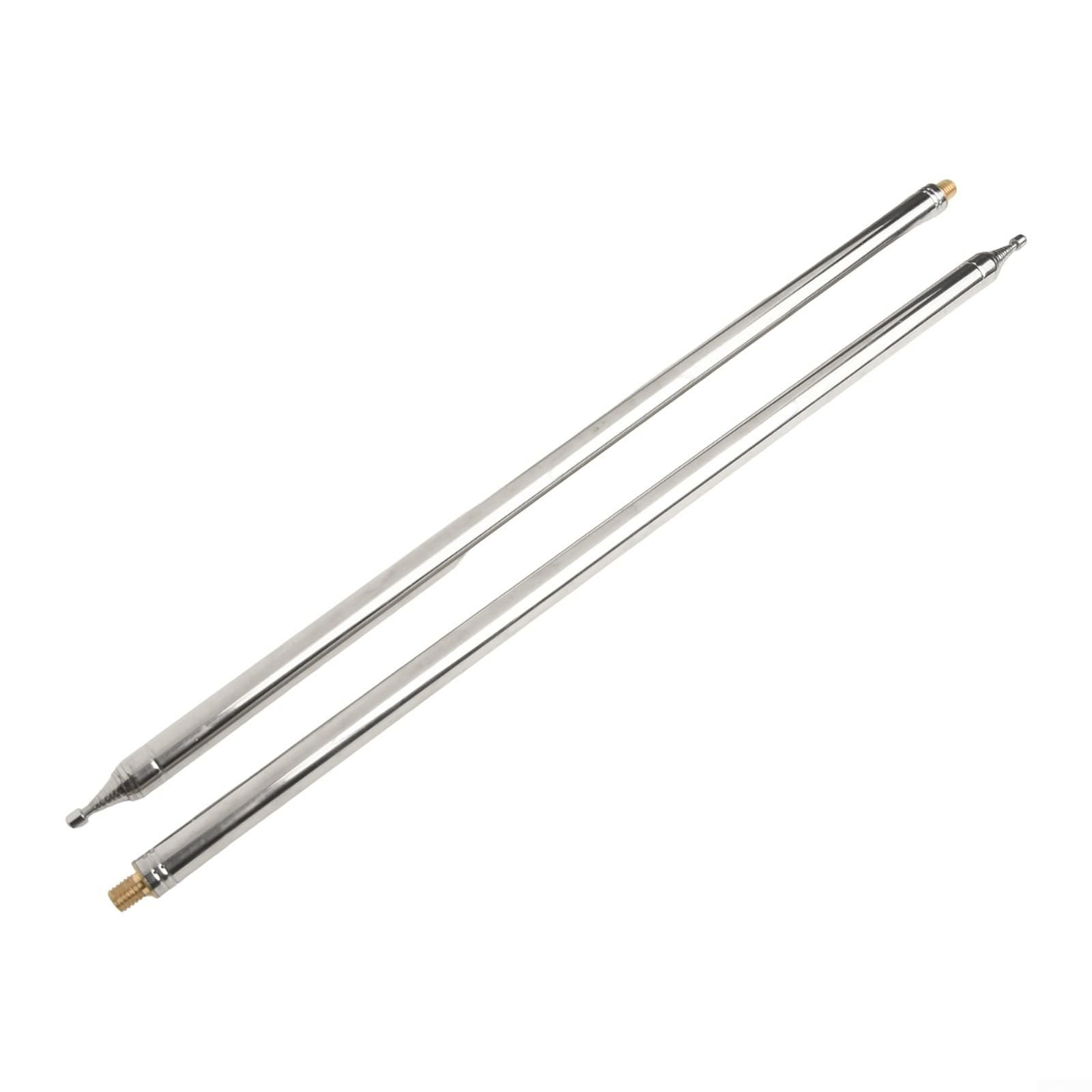 2 antenne telescopiche a frusta, 5,6 m, in acciaio inox, per radio HF, amatoriali, senza fili, a onde corte, con 14 sezioni